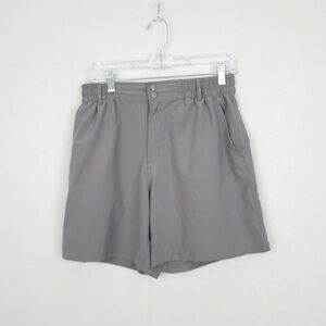 Burlebo Small Grey Athletic Shorts Zip Pocket Casual Elastic Waist